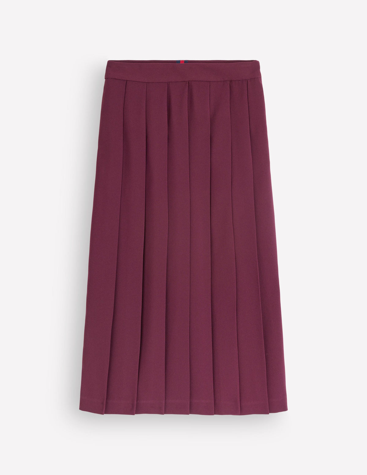 Pleat Side Split Midi Skirt-Dark Cherry-5