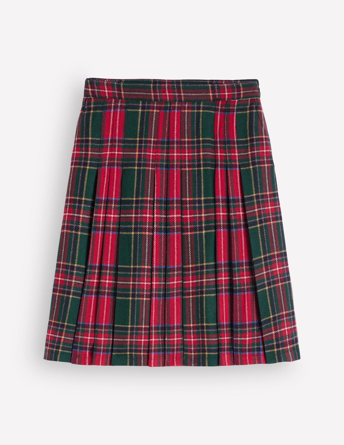 Multi Panel Wool Blend Skirt-RED/GREEN CHECK HOTCH - Image 6