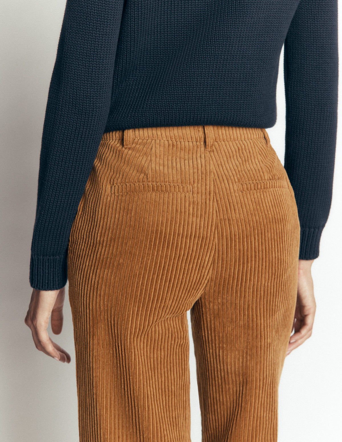 Fitzrovia Cord Column Trousers-Gingerbread-5