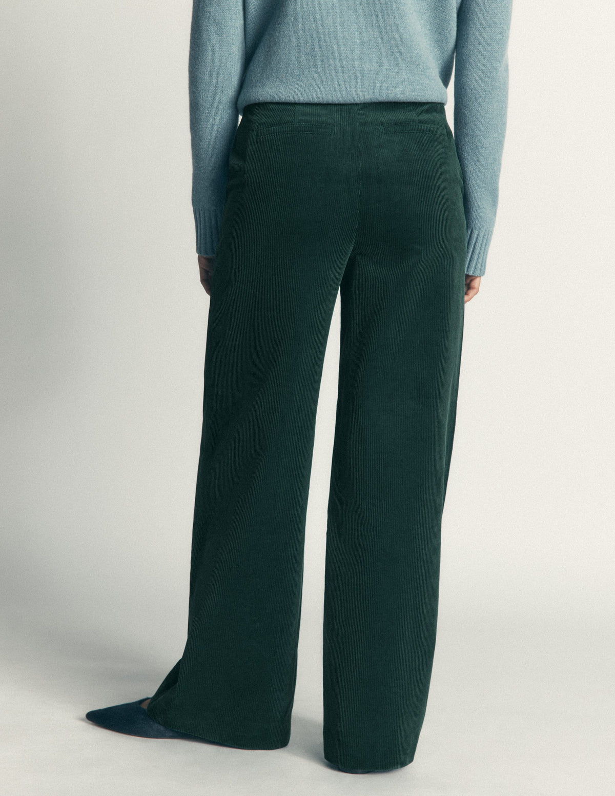 Belgravia Cord Trousers-Midnight Teal - Image 3