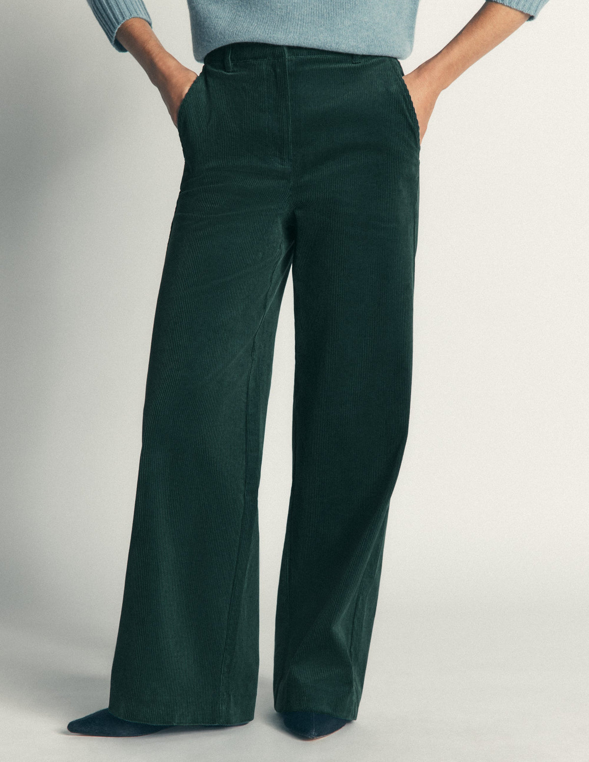 Belgravia Cord Trousers-Midnight Teal - Image 4