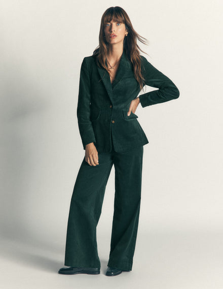 Belgravia Cord Trousers-Midnight Teal