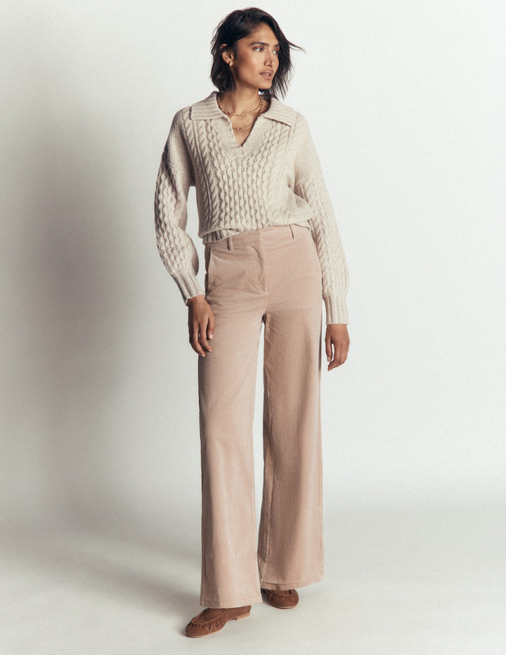Belgravia Cord Trousers-Latte