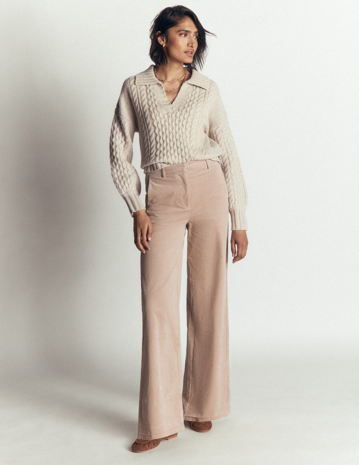 Belgravia Cord Trousers-Latte - Image 1