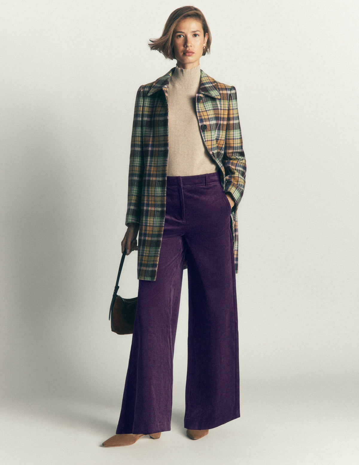 Belgravia Cord Trousers-Deep Grape-1