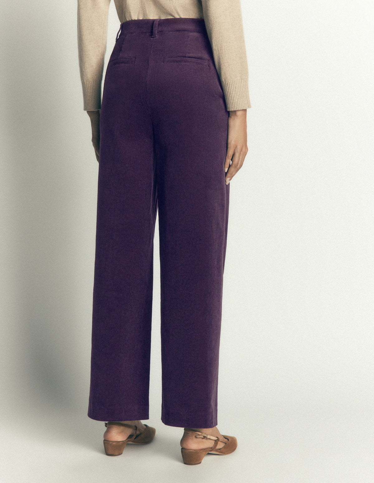 Belgravia Cord Trousers-Deep Grape-3