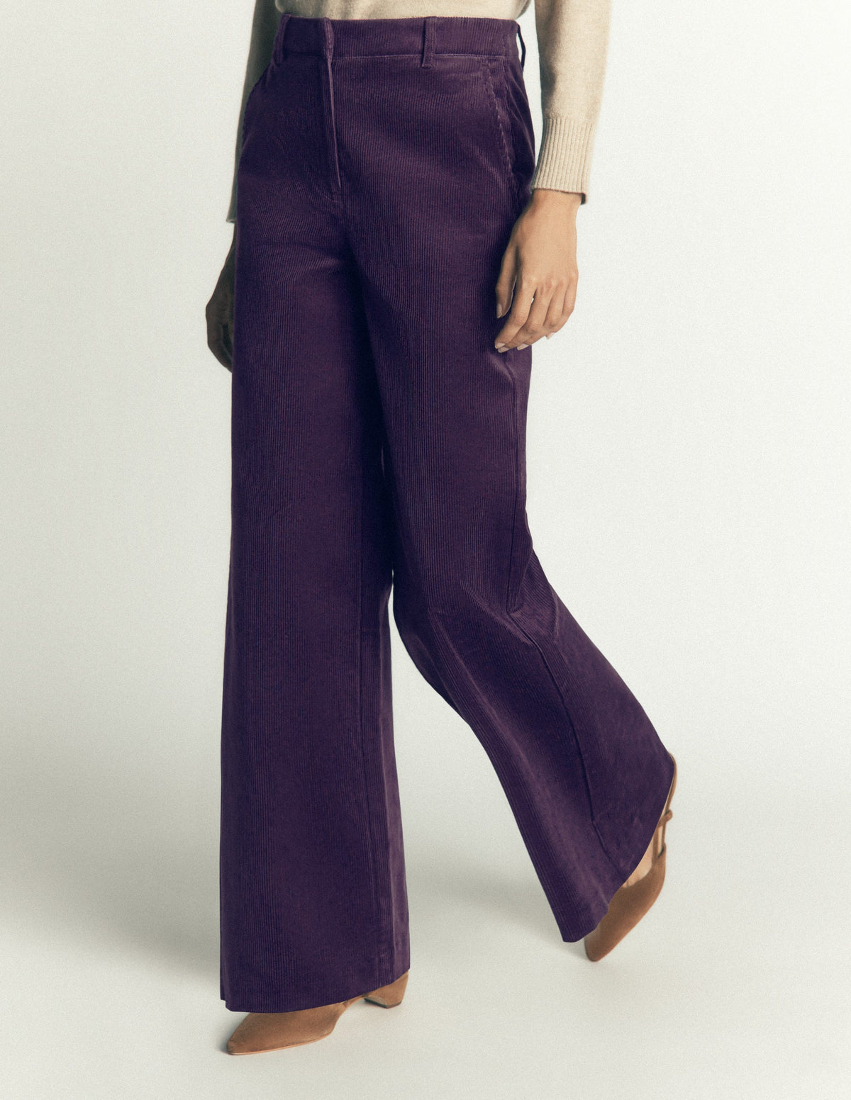 Belgravia Cord Trousers-Deep Grape - Image 4