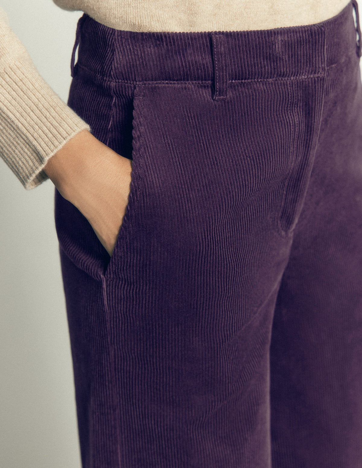 Belgravia Cord Trousers-Deep Grape - Image 5