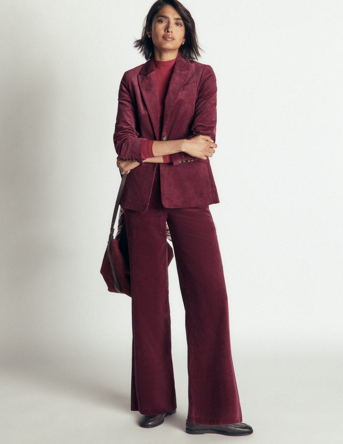 Belgravia Cord Trousers-Dark Crimson-1