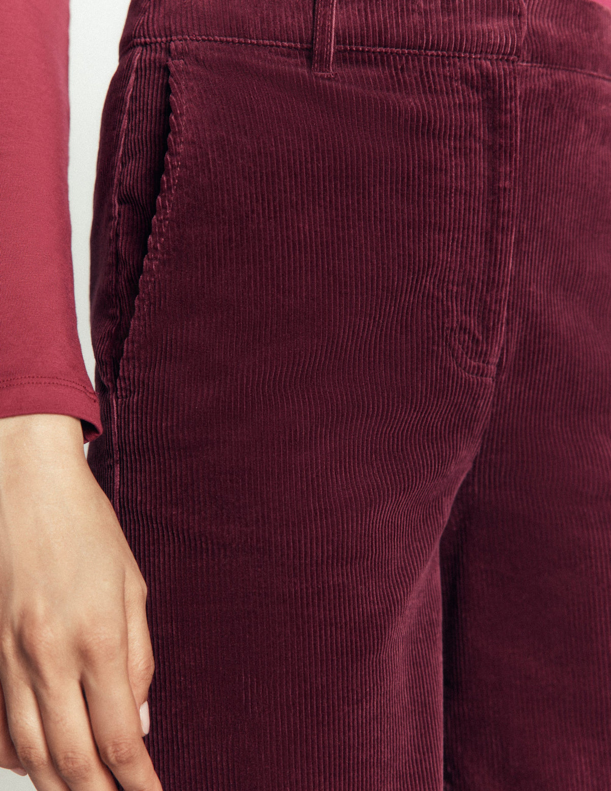 Belgravia Cord Trousers-Dark Crimson-2