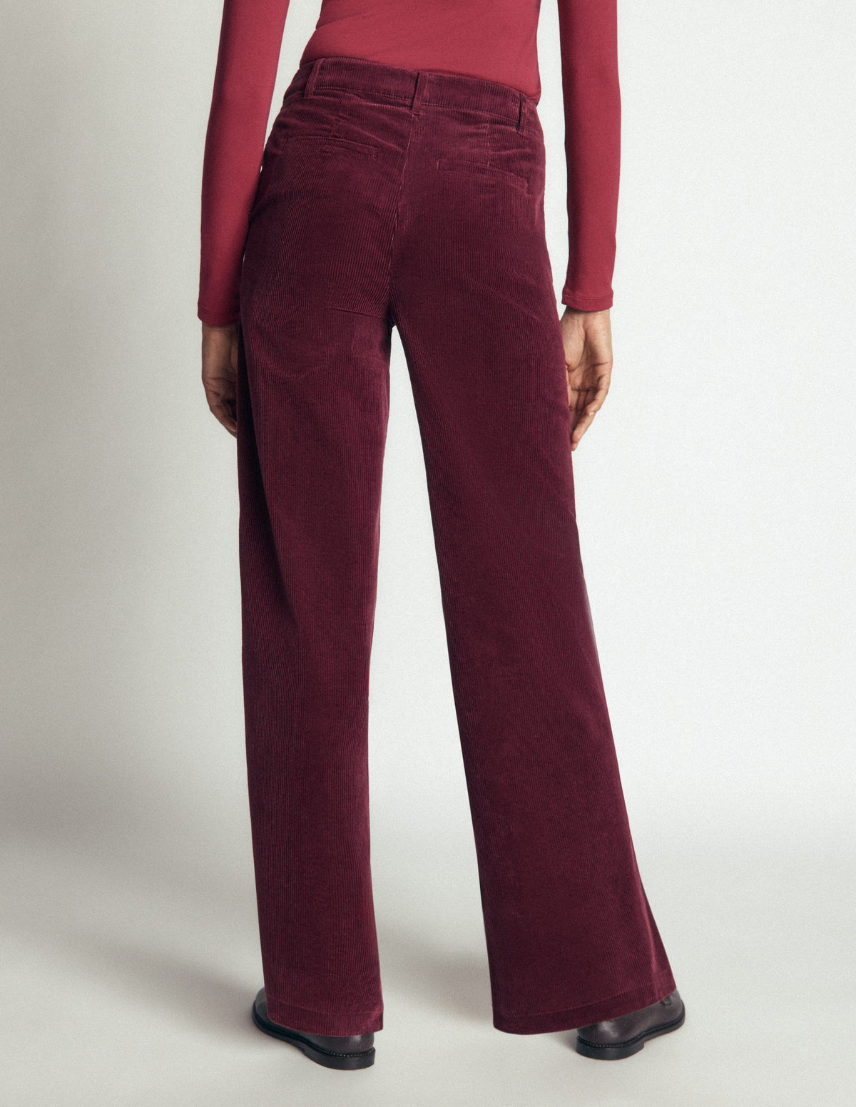 Belgravia Cord Trousers-Dark Crimson-3