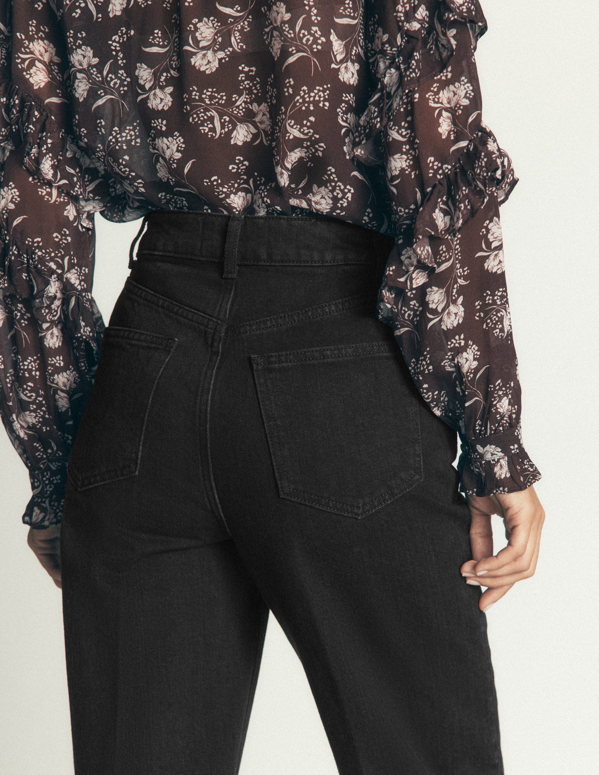 Tapered Leg Jeans-Washed Black-2