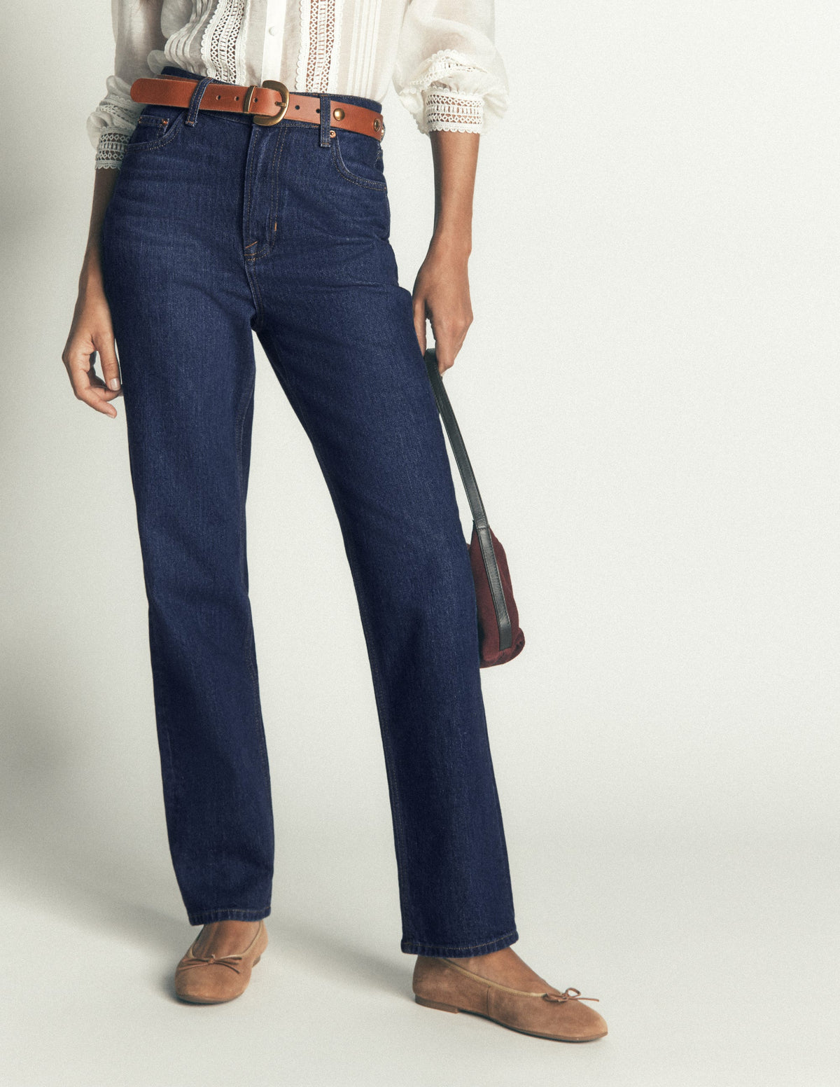 Tapered Leg Jeans-Indigo-4