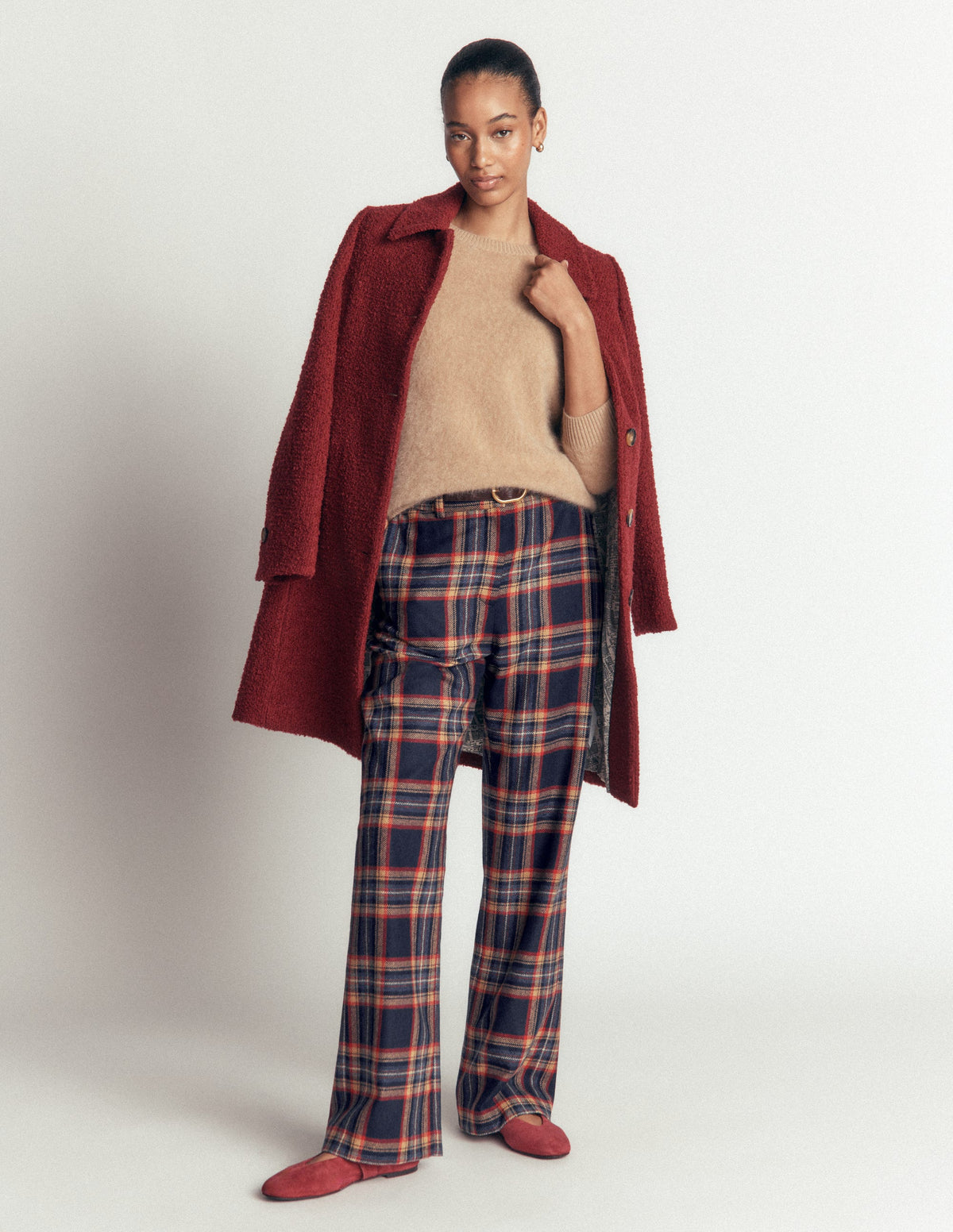 Fitzrovia Wool Blend Trousers-Navy and Camel Check-8