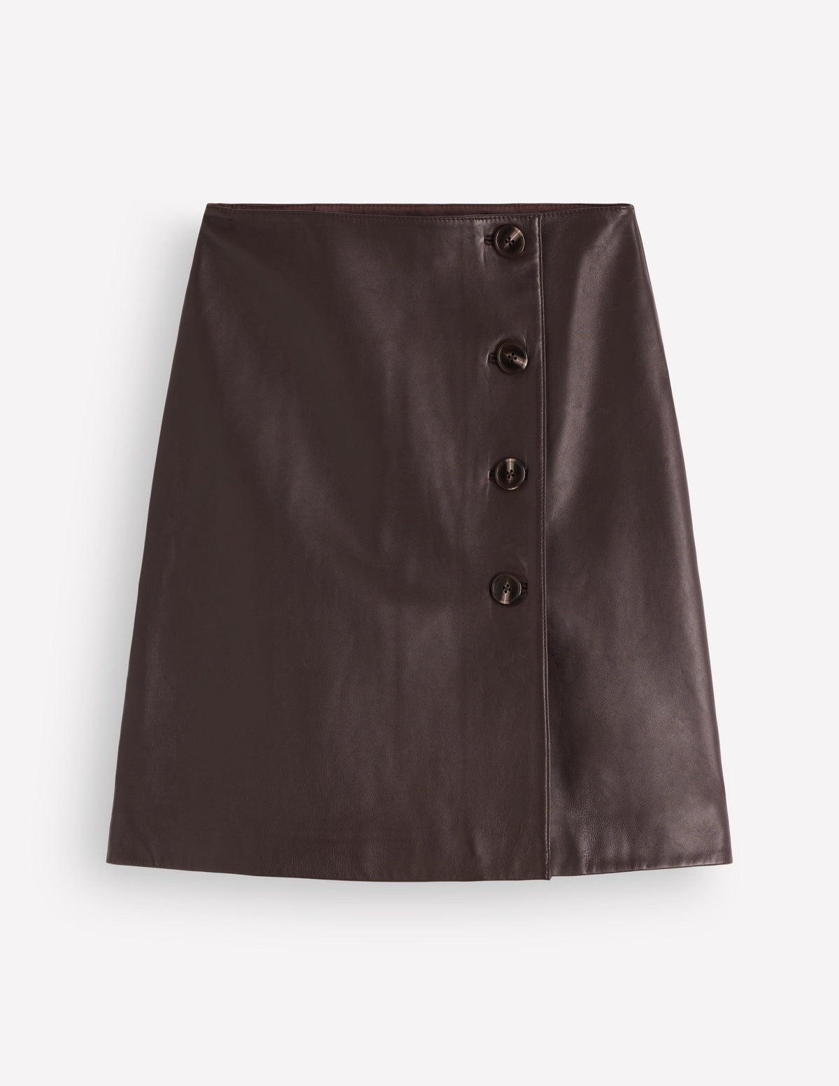 Evelyn Leather Wrap Skirt-Chocolate-5