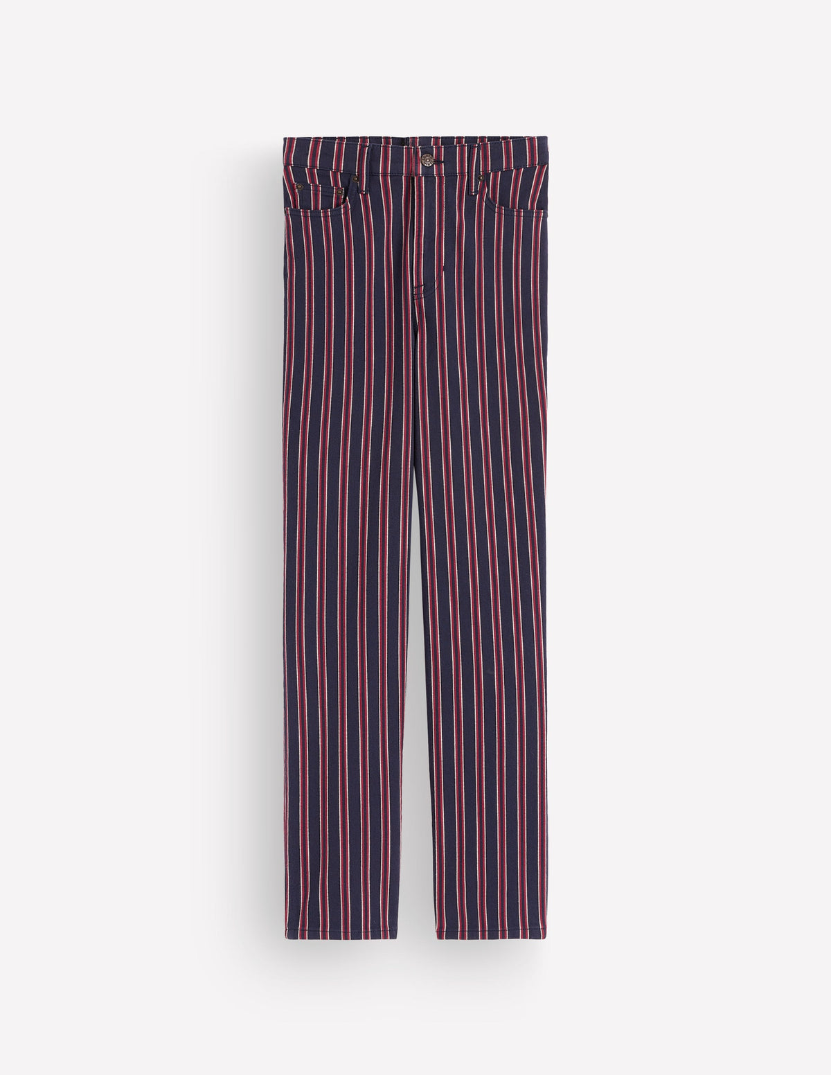 High Rise Straight Jeans-Navy Red Stripe - Image 6