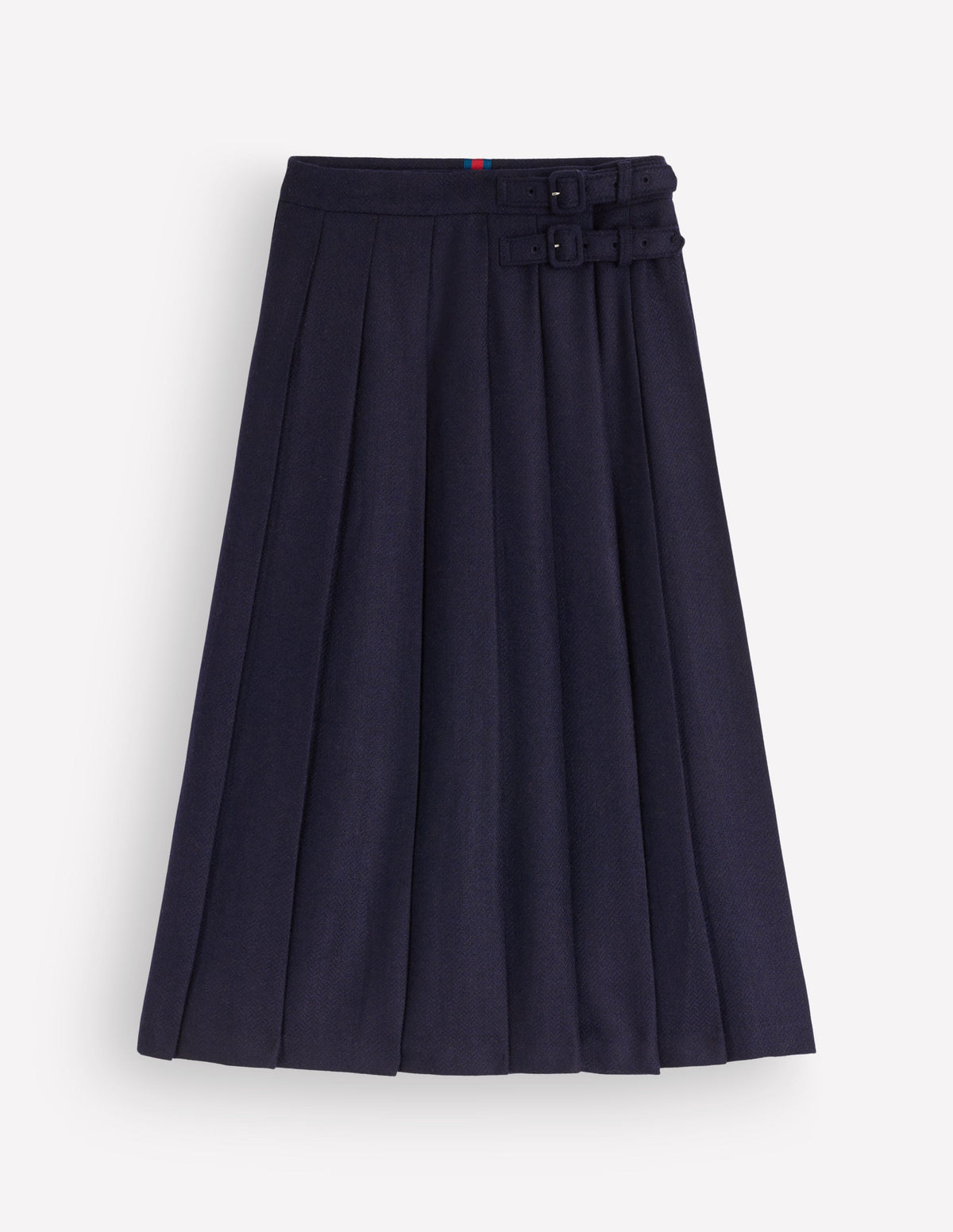 Pleated Midi Kilt-Navy Herringbone - Image 5