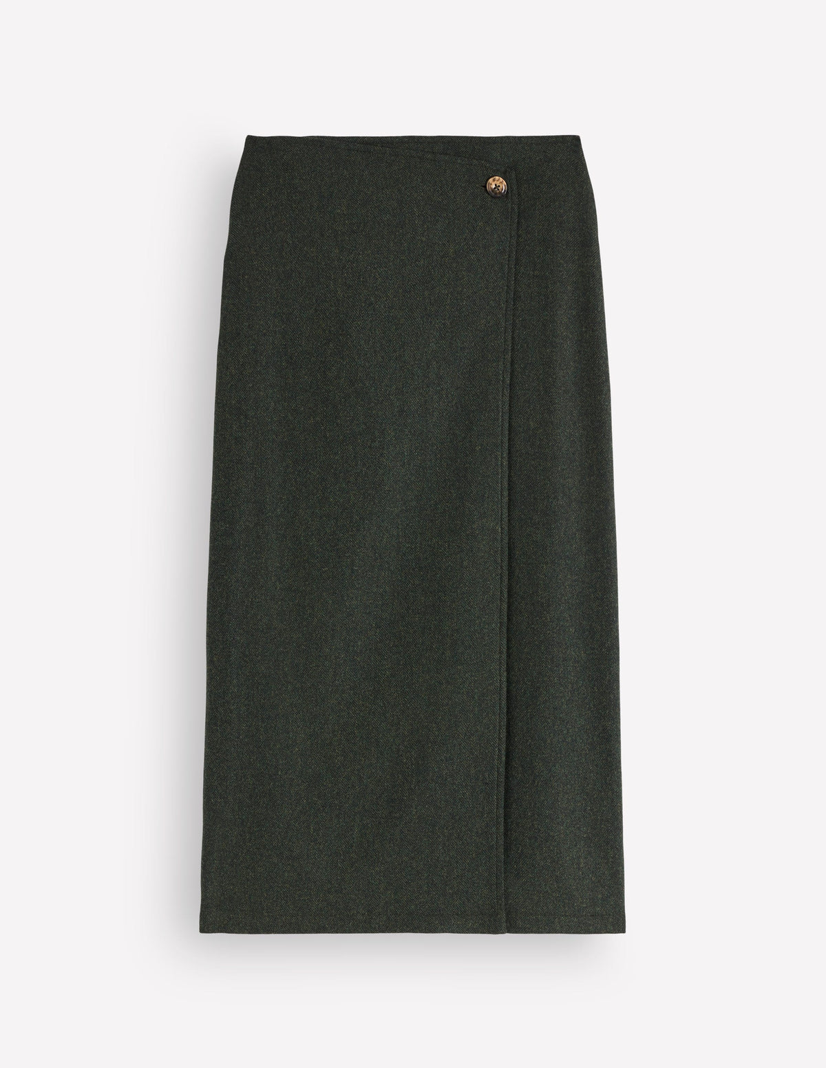 Column Wrap Skirt-Hunter Green Herringbone-5
