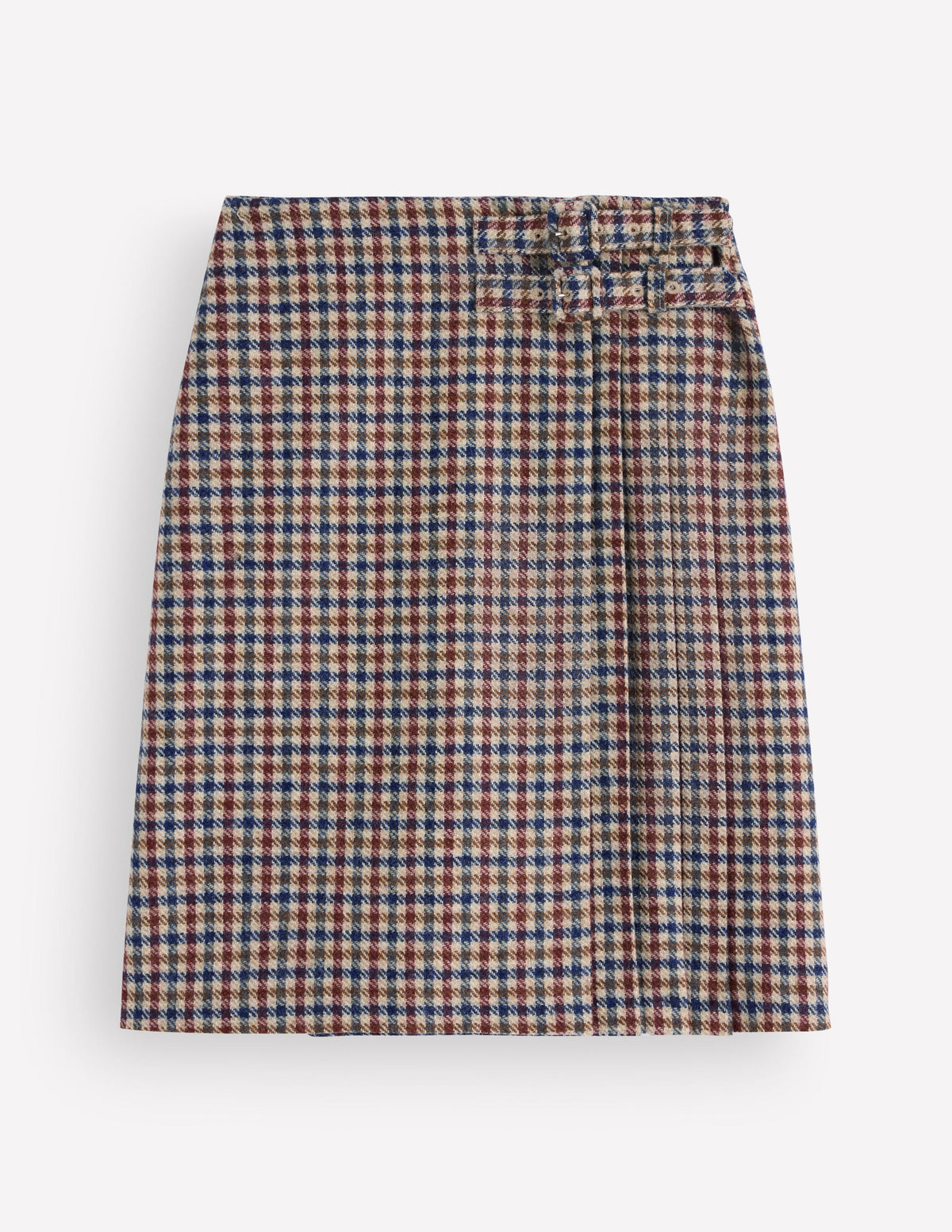 Vera Double Buckle Kilt-Ivory, Blue, Maroon Check-5