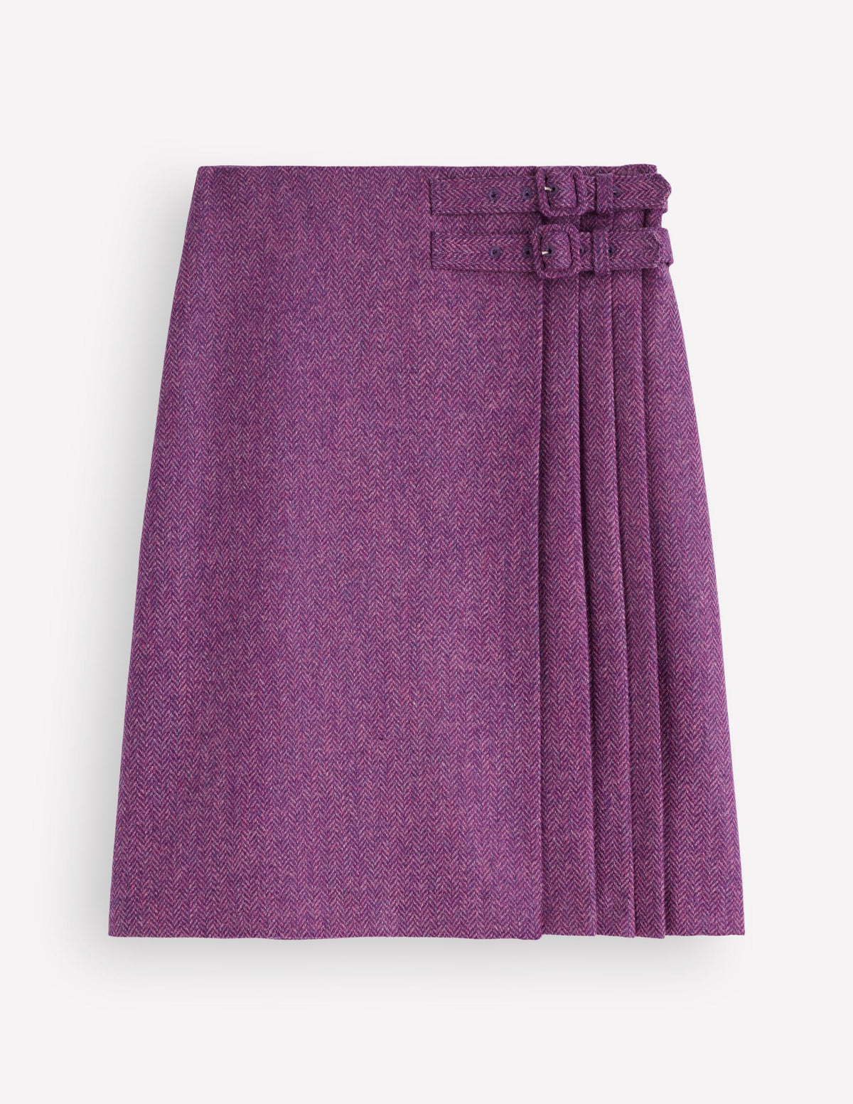 Vera Double Buckle Kilt-Purple Herringbone-6
