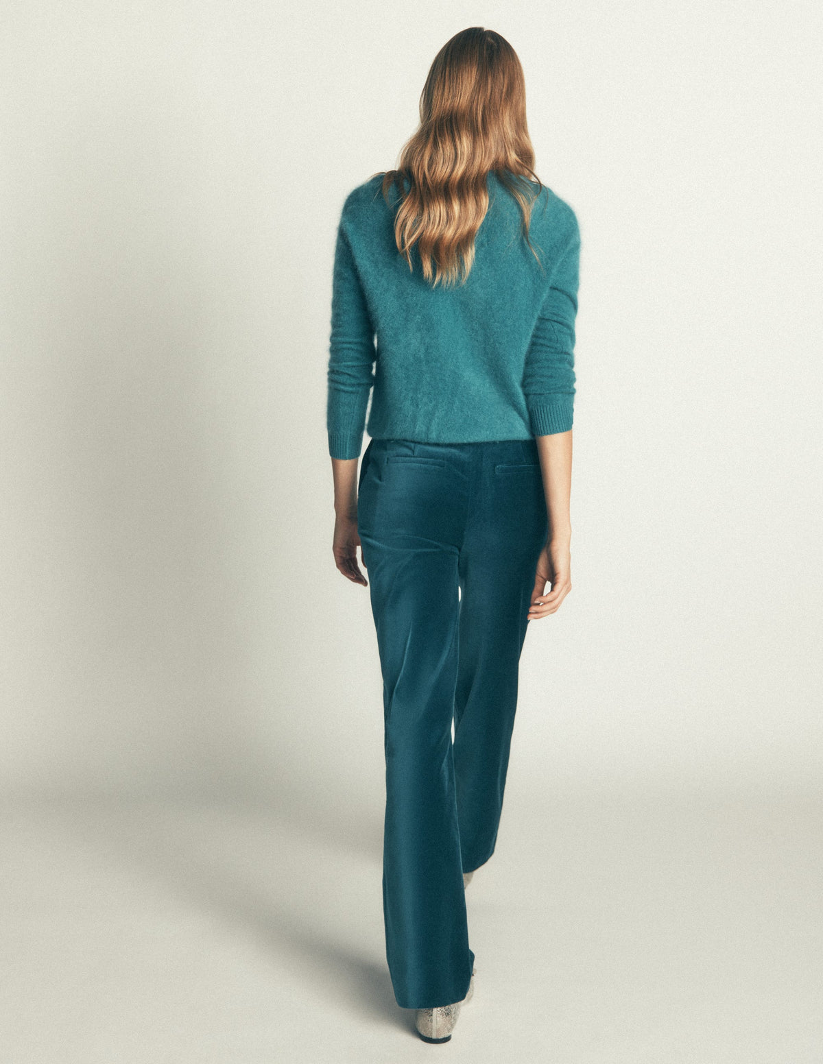 Fitzrovia Velvet Trousers-Teal Ocean-3