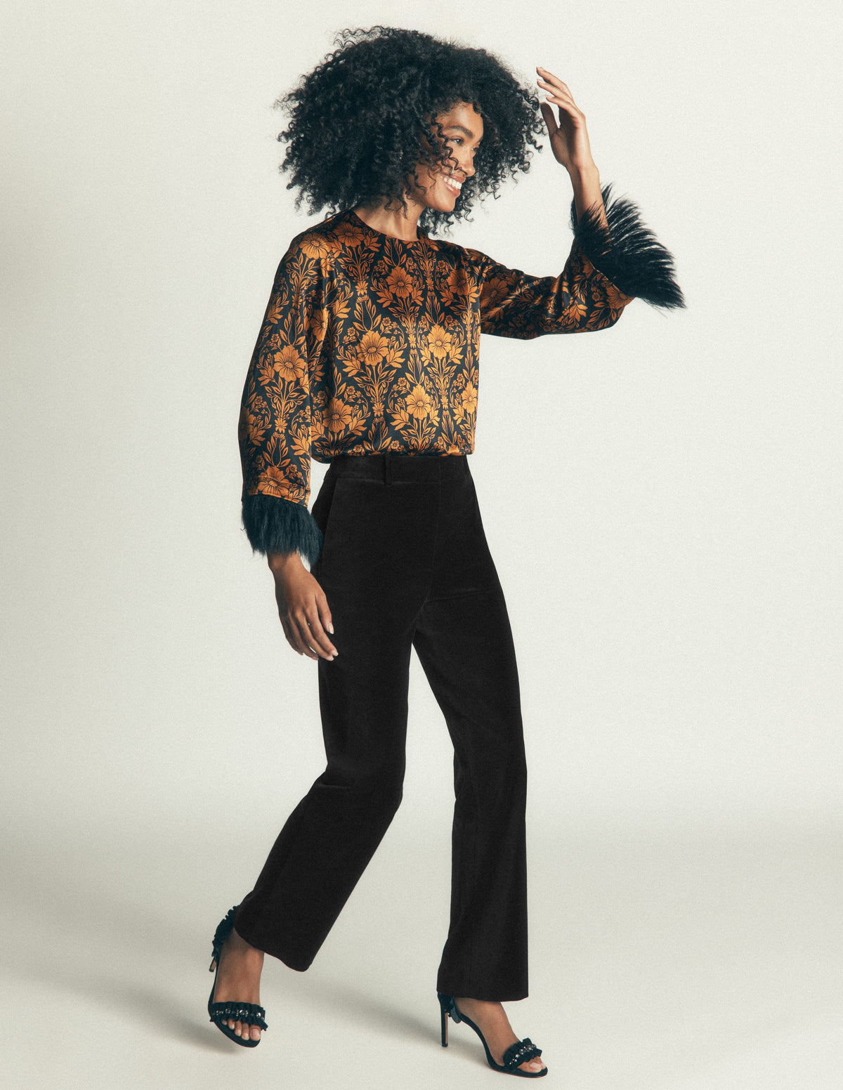 Canonbury Velvet Trousers-Black-2