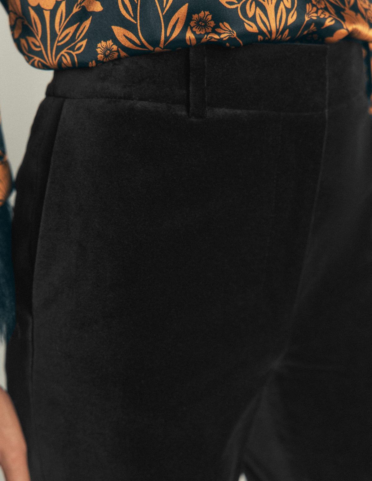Canonbury Velvet Trousers-Black-3
