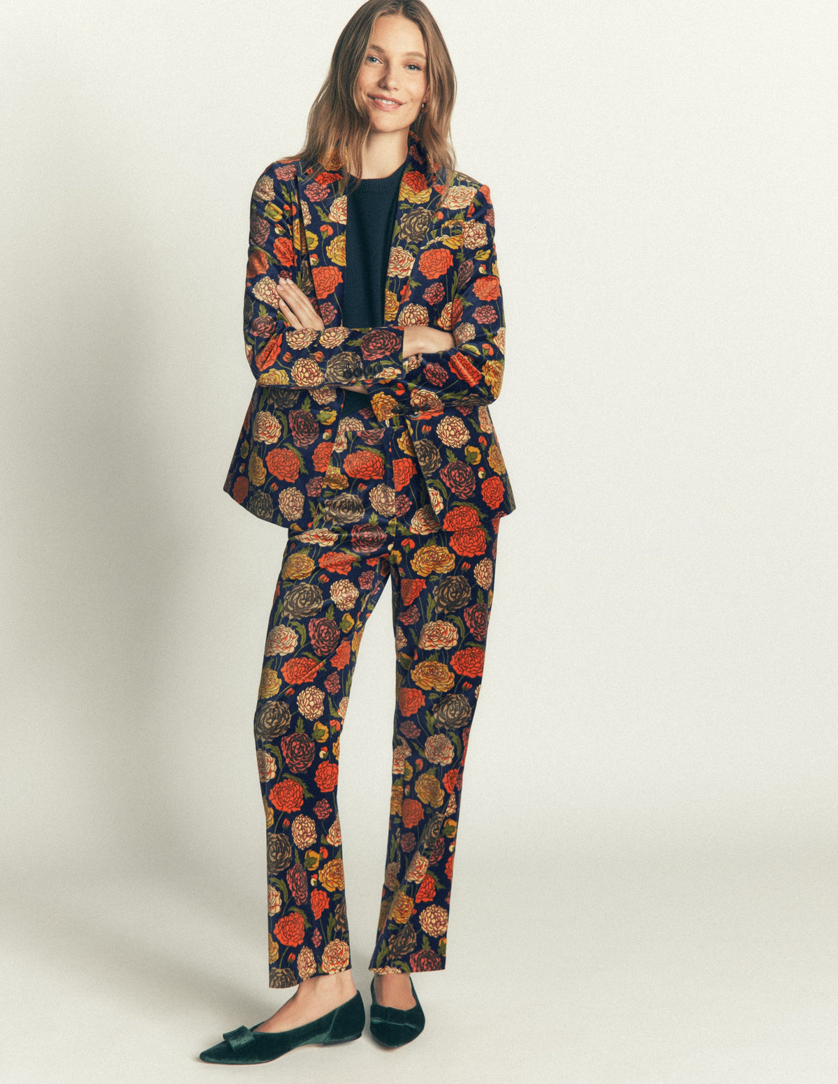 Canonbury Velvet Trousers-Floral Print - Image 8