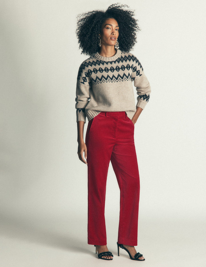 Canonbury Velvet Trousers-Savvy Red