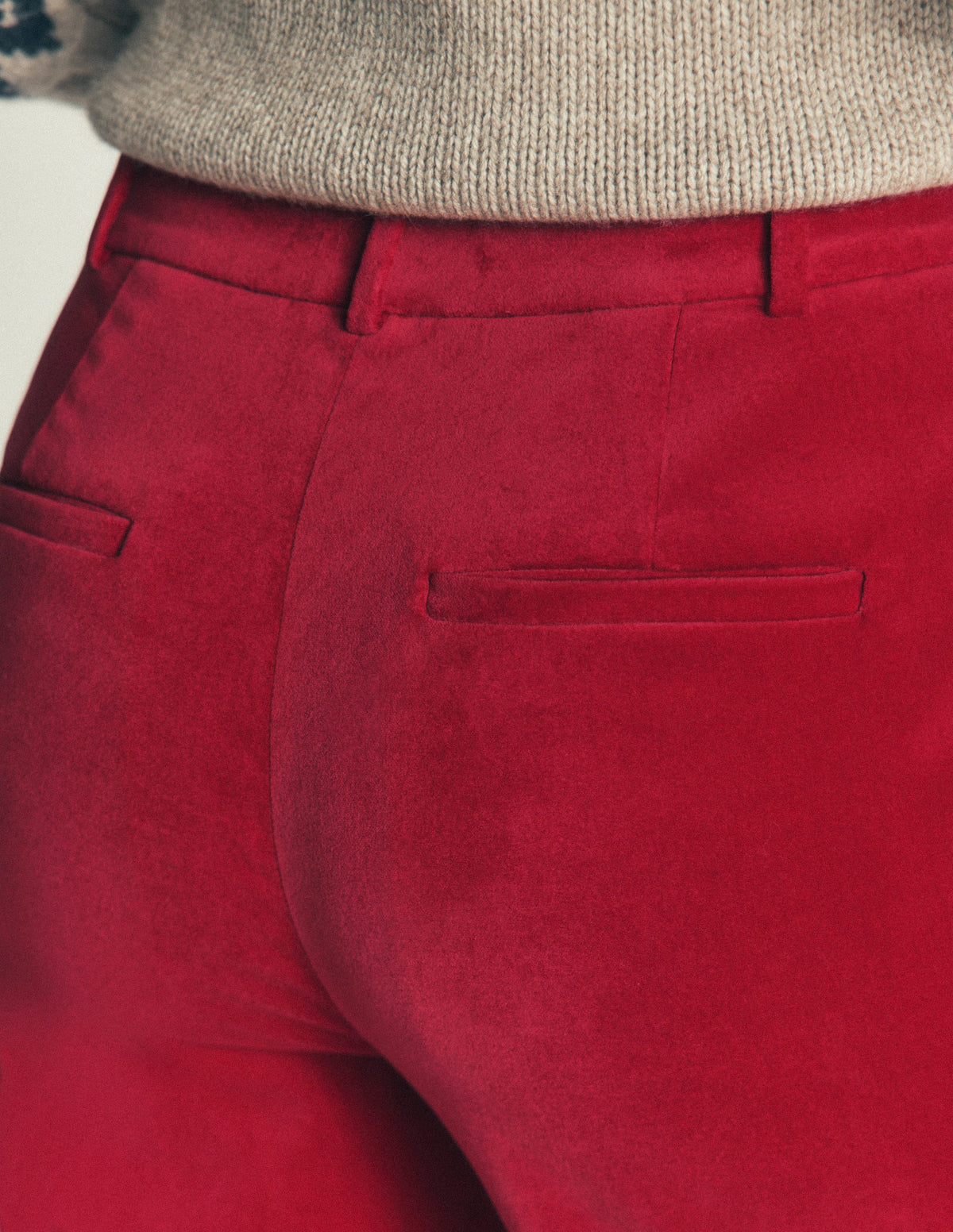 Canonbury Velvet Trousers-Savvy Red - Image 6