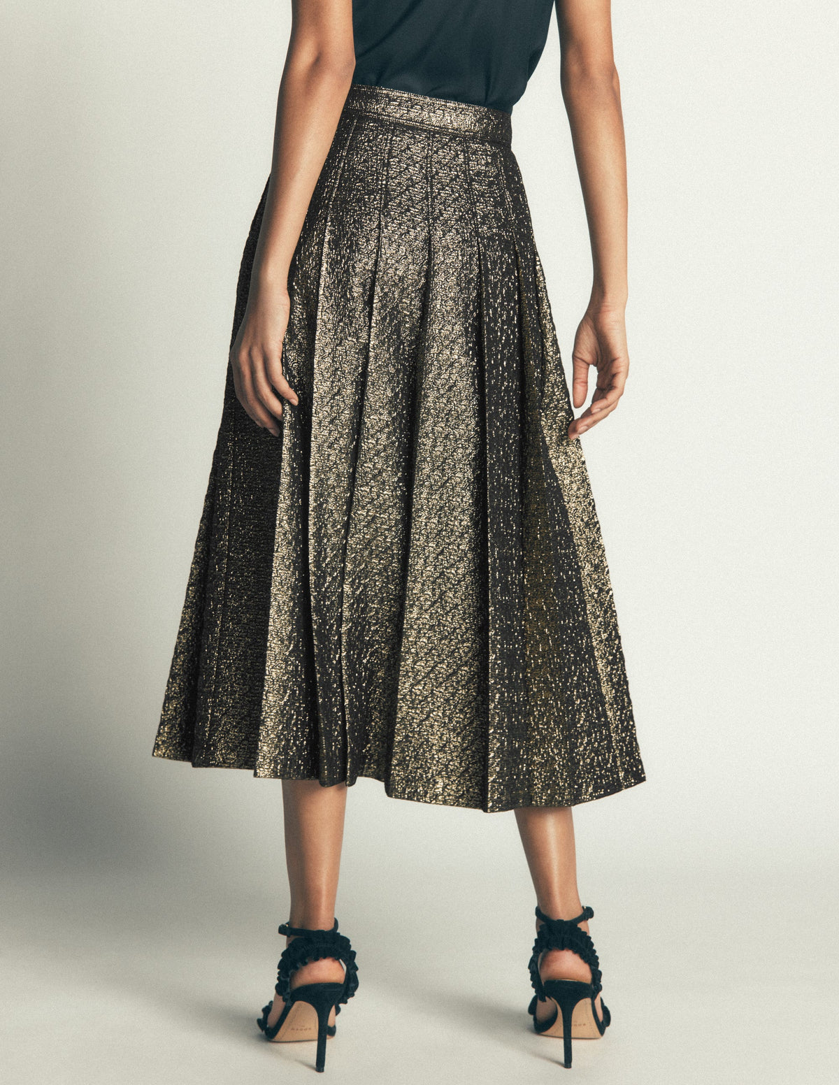 Aya Jacquard Skirt-Gold - Image 3
