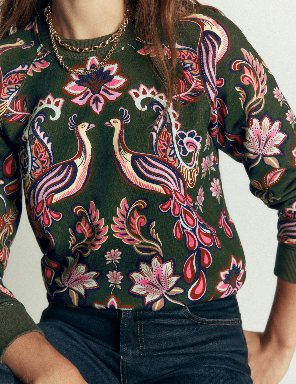 Emi Printed Sweatshirt-Peacock Paradise - Image 2
