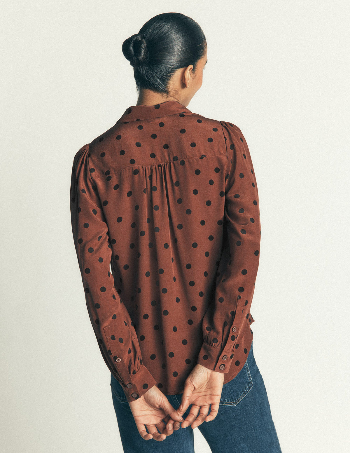 Sara Silk Shirt-Woodland Brown, Boden Spot - Image 3