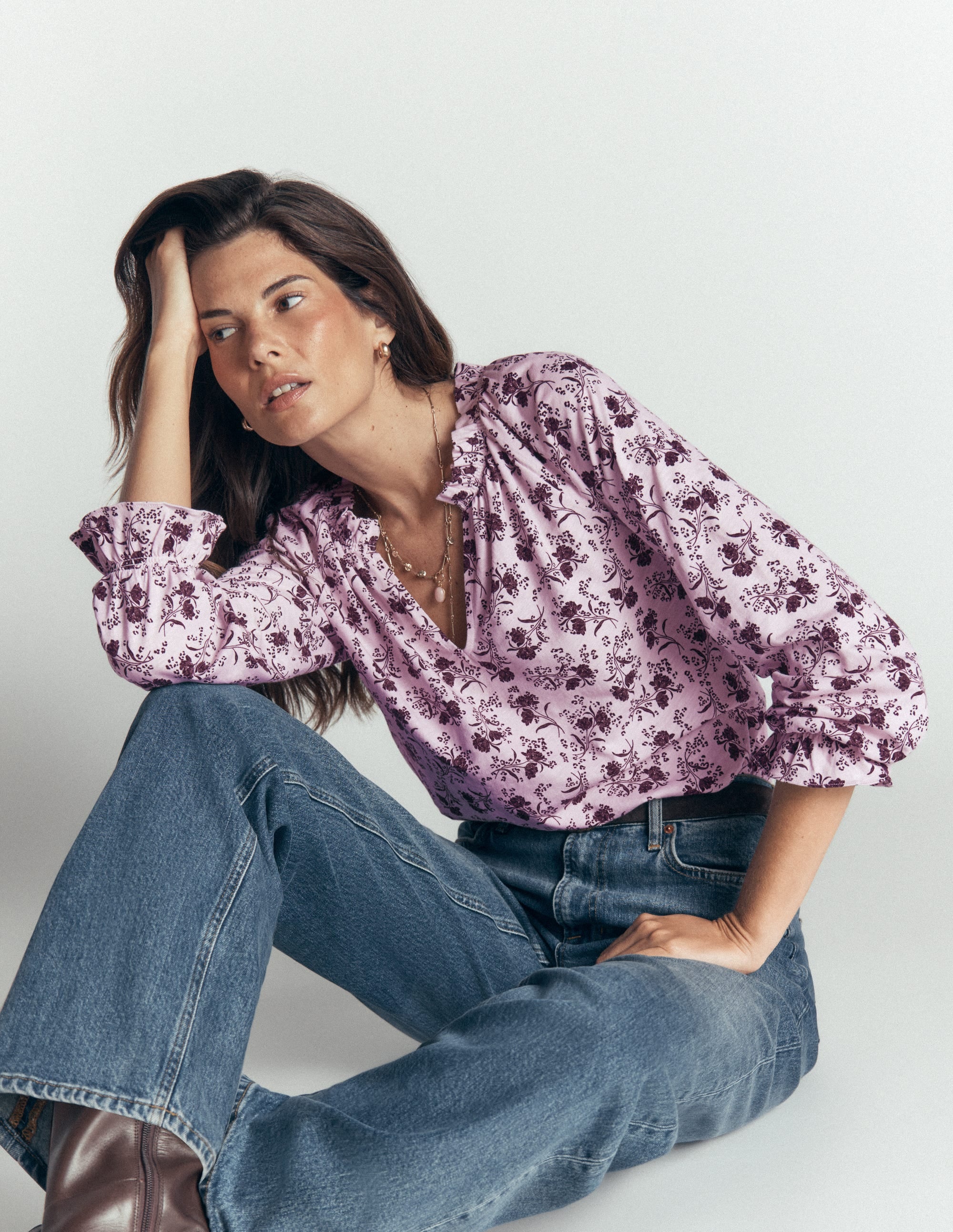 Pia Ruffle Detail Top-Light Lilac, Enchanted Springs - Image 2