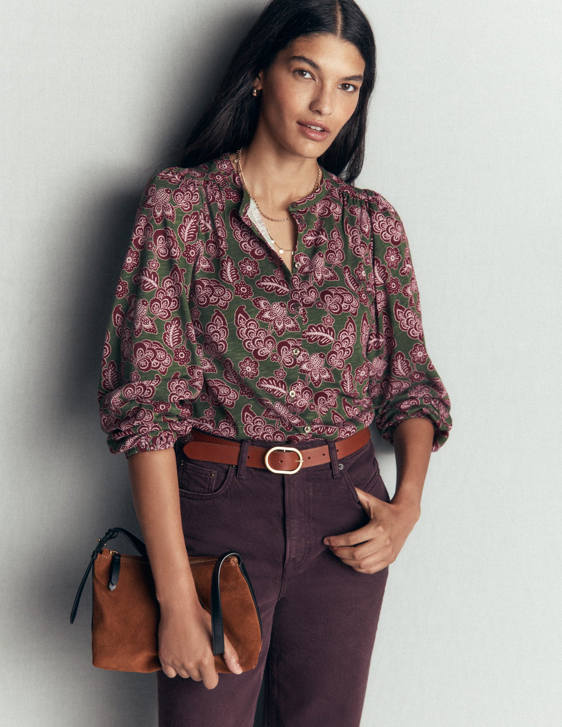 Ara Jersey Shirt-Chive, Tickled Meadows-1