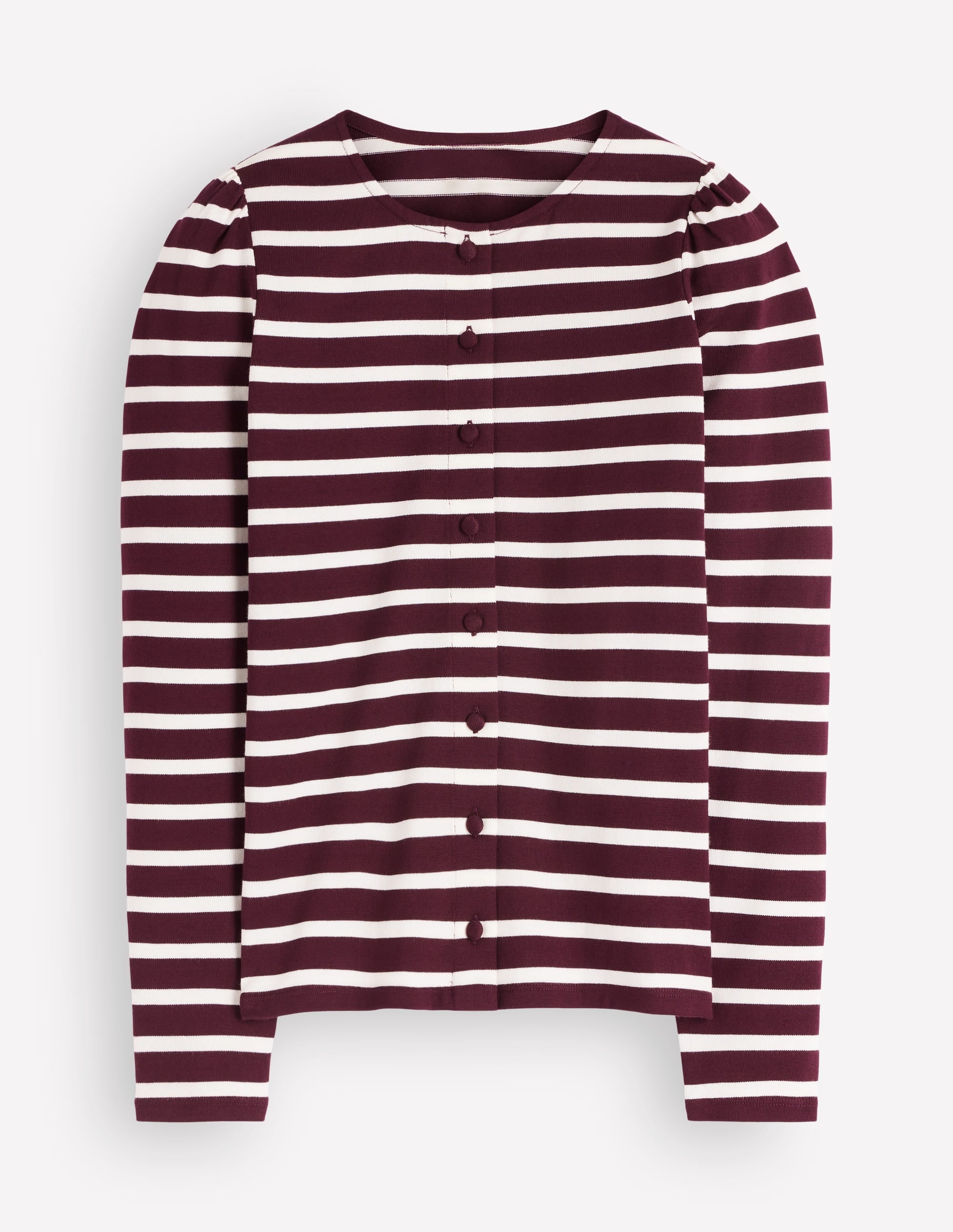 Iris Puff Sleeve Mariner-Winetasting/ Ivory - Image 6