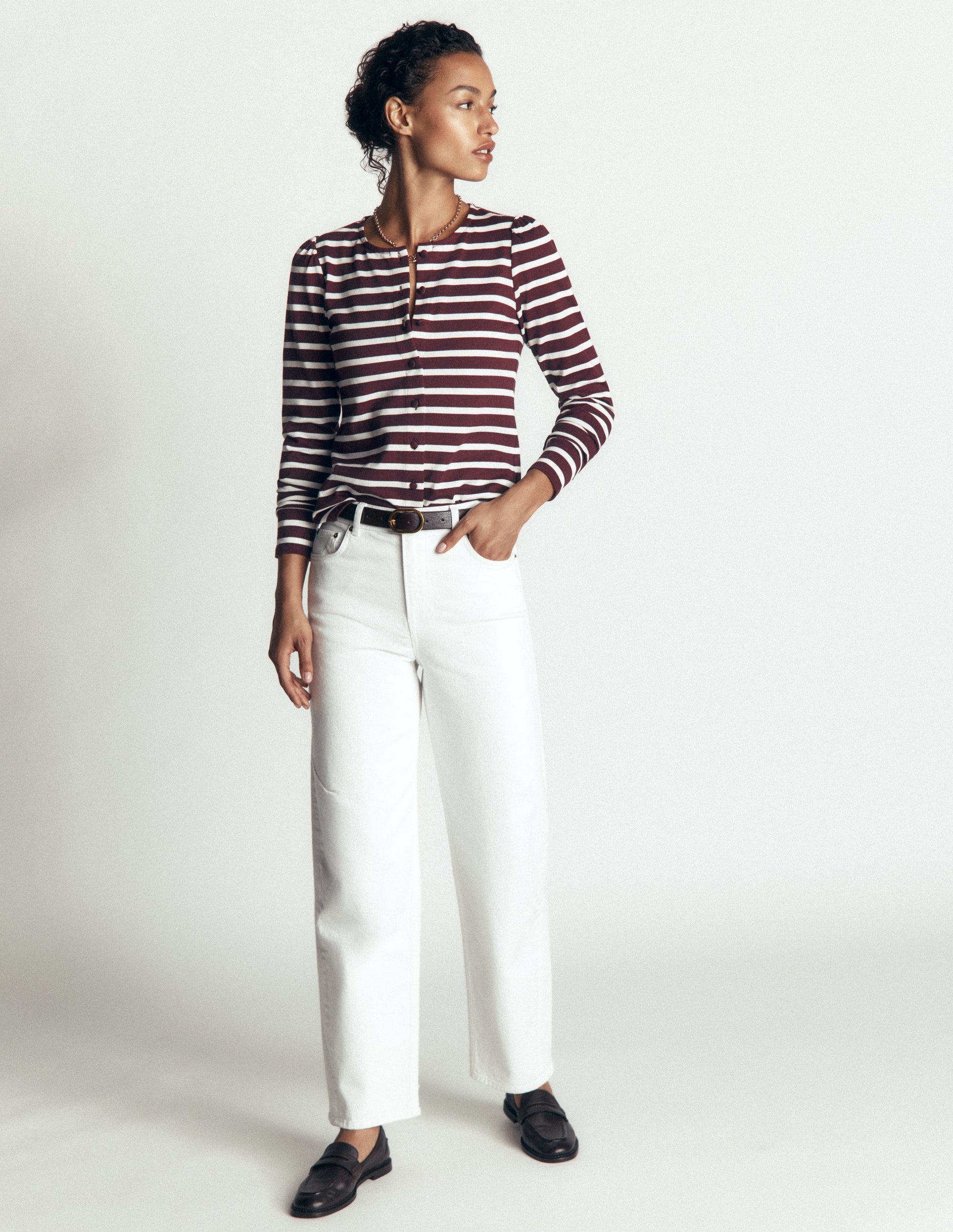 Iris Puff Sleeve Mariner-Winetasting/ Ivory-4