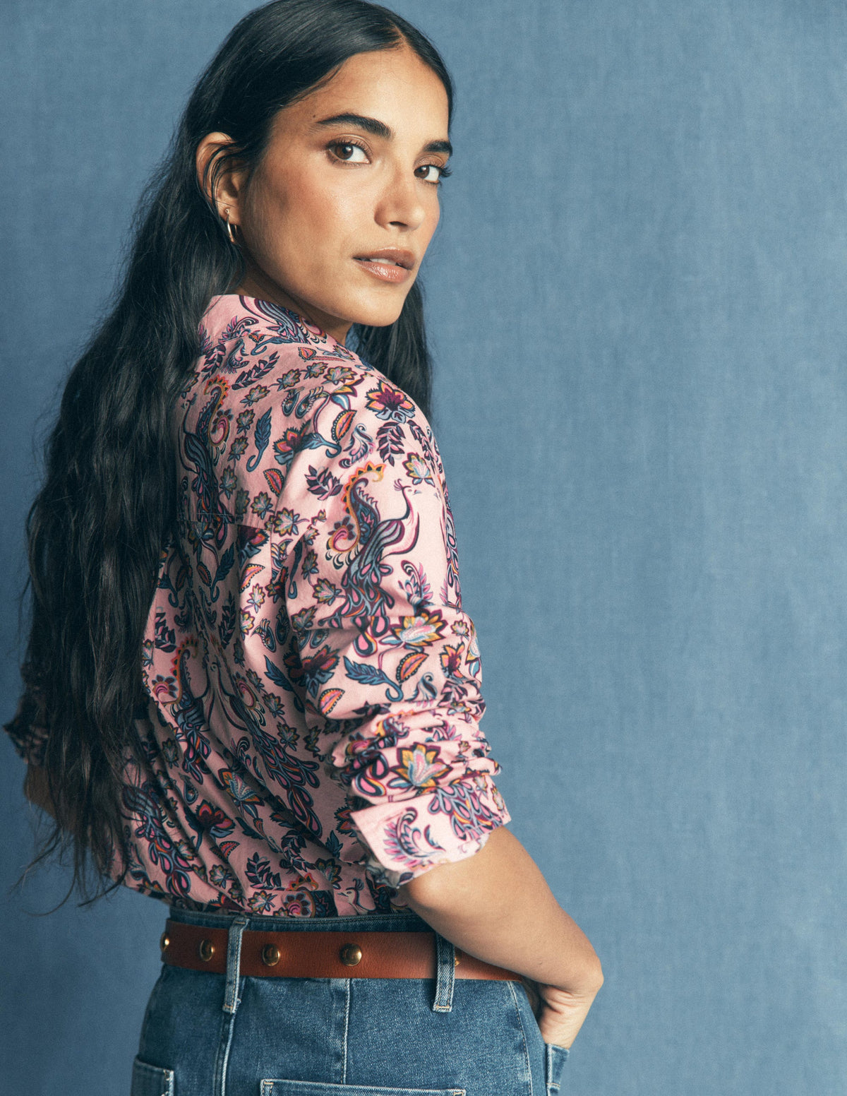 The New Sienna Cotton Shirt-Peacock Paradise - Image 3