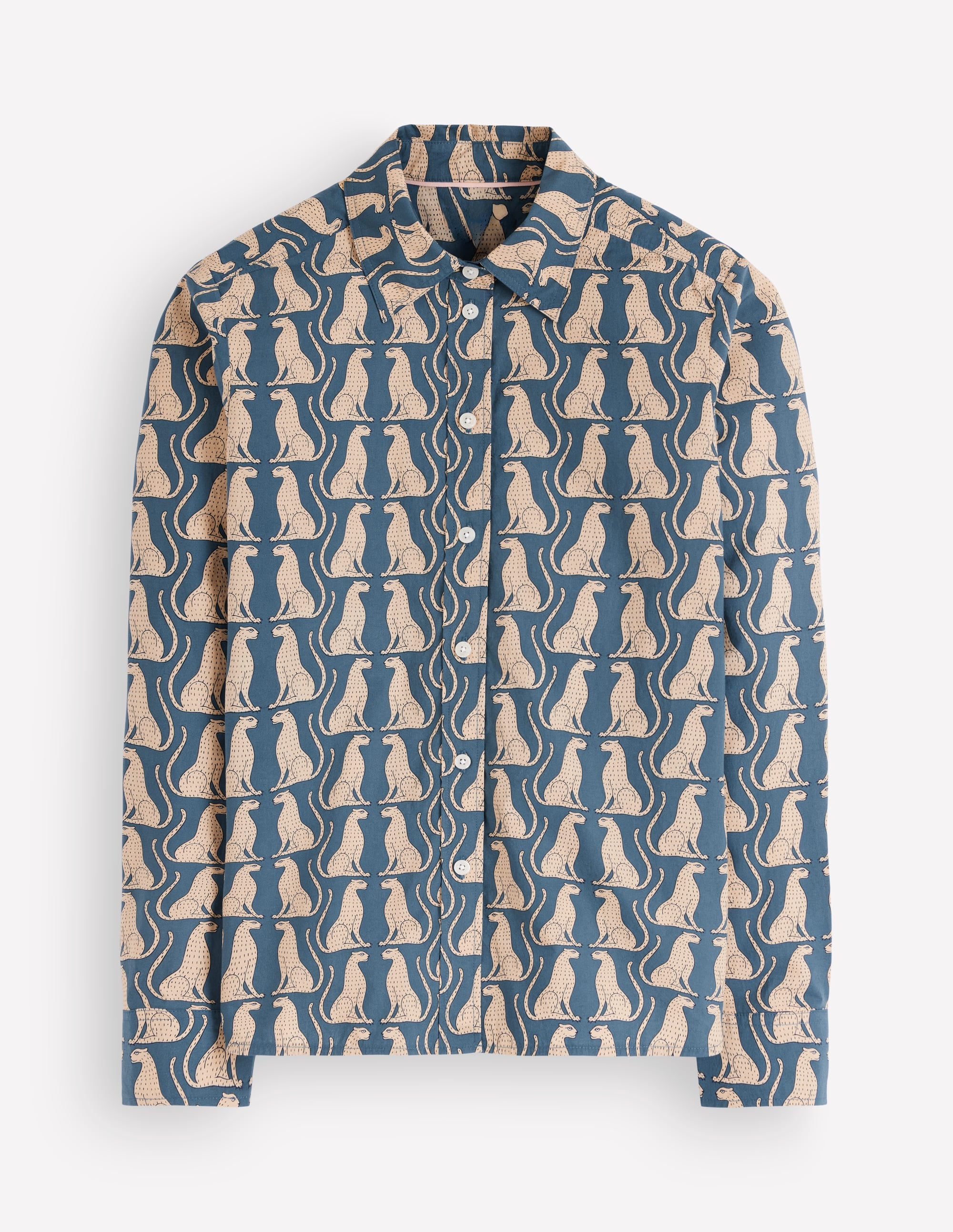 The New Sienna Cotton Shirt-Storm Blue, Patient Leopard - Image 5