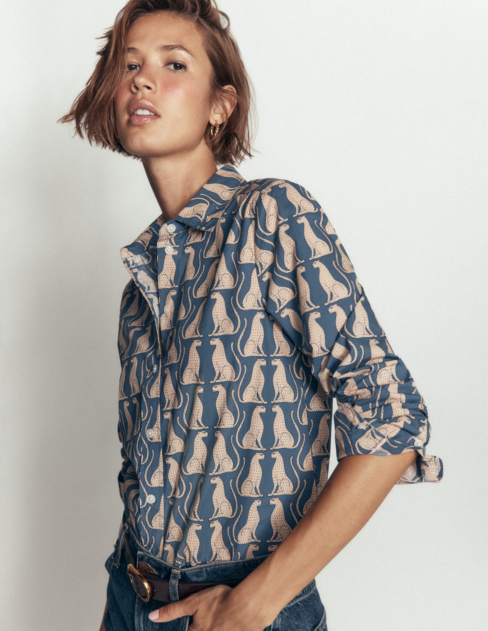 The New Sienna Cotton Shirt-Storm Blue, Patient Leopard-1