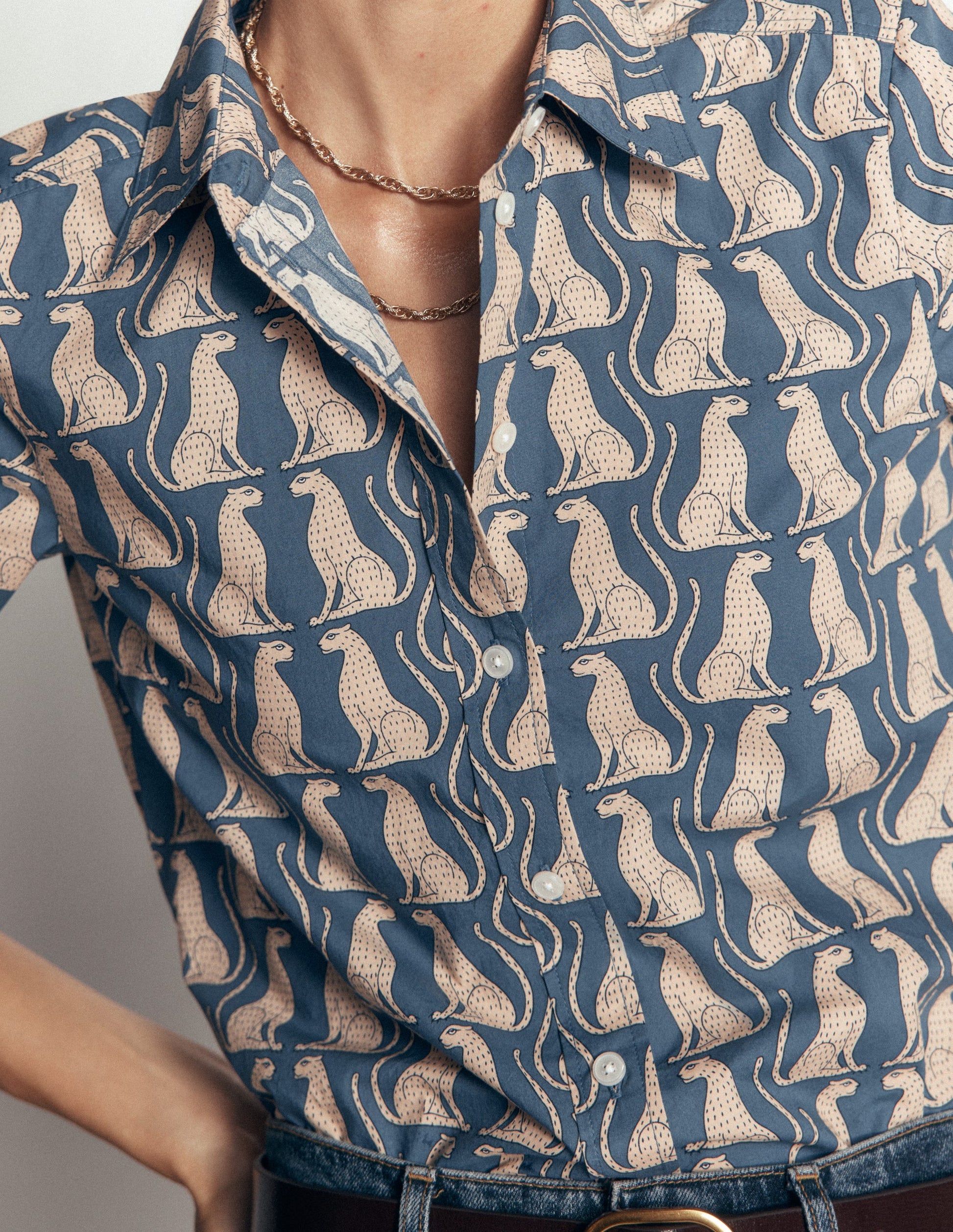 The New Sienna Cotton Shirt-Storm Blue, Patient Leopard-2