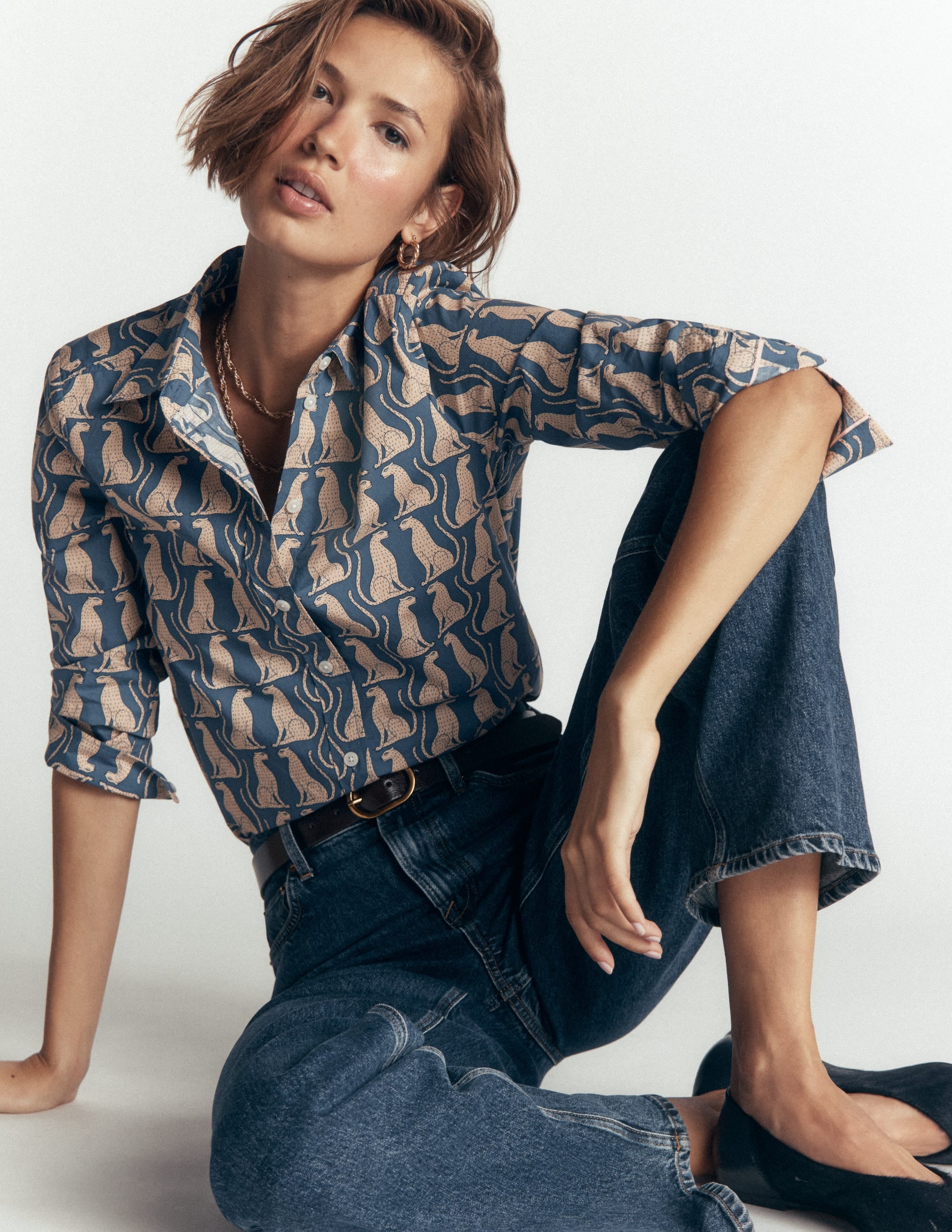 The New Sienna Cotton Shirt-Storm Blue, Patient Leopard - Image 4