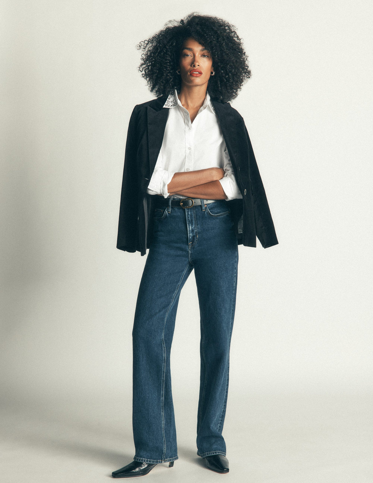 The New Sienna Cotton Shirt-White, Jewel Collar-4