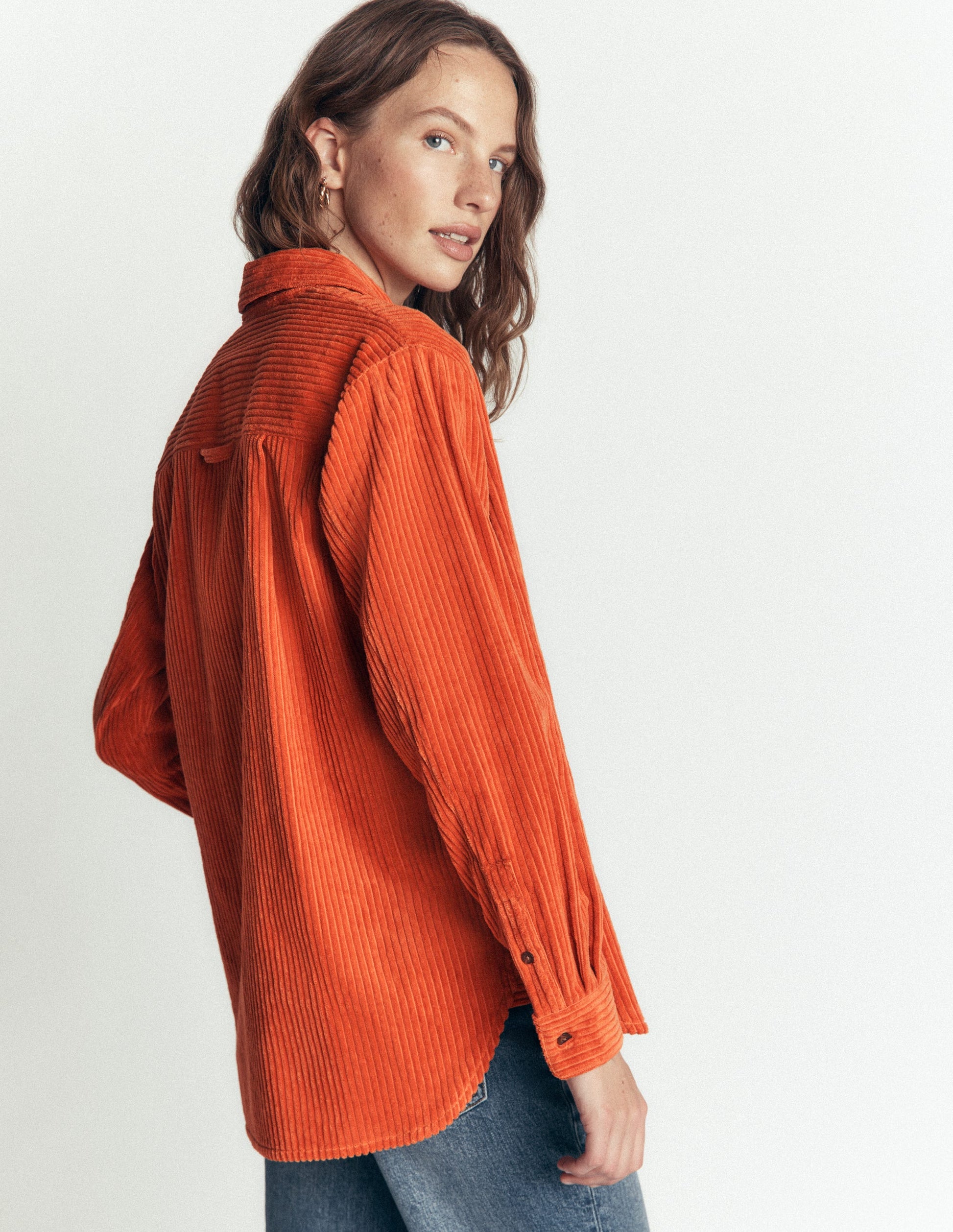 Sienna Relaxed Cord Shirt-Spiced Ginger-3