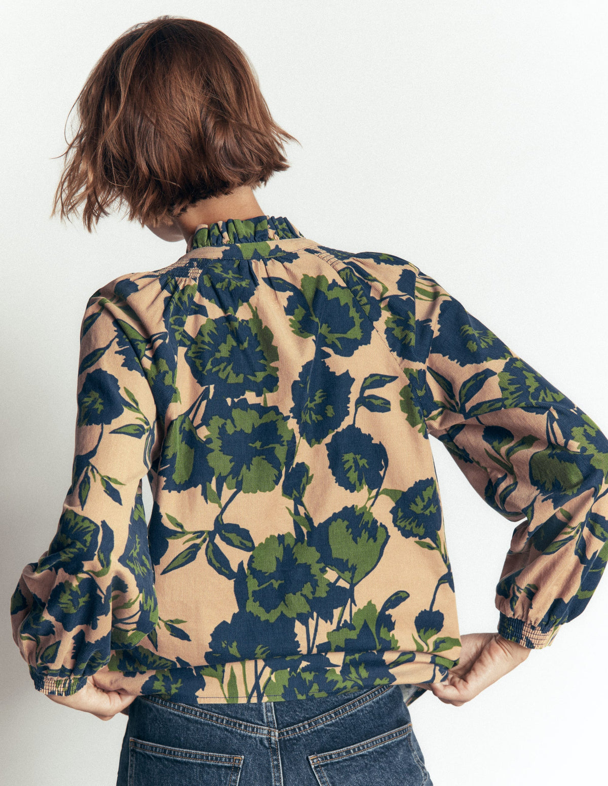 Erica Frill Cord Top-Cappuccino, Forest Breeze - Image 4