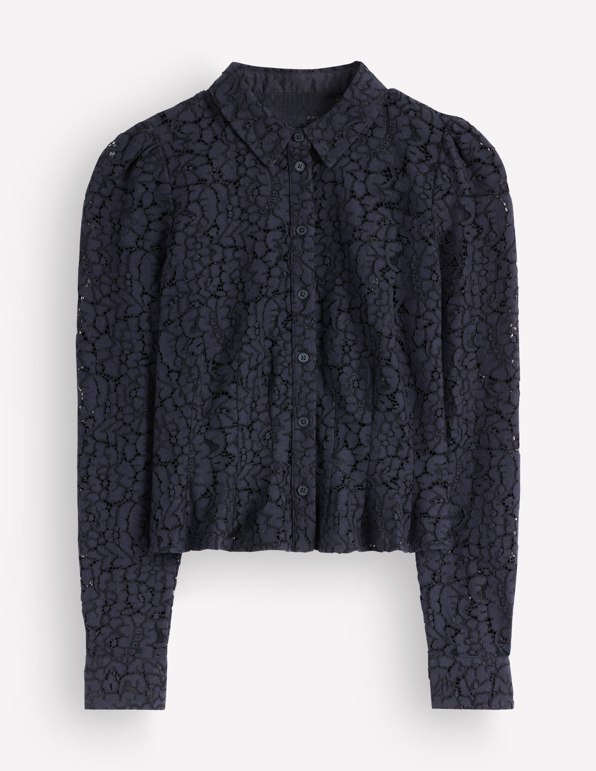 Julia Darted Lace Shirt-Navy-5