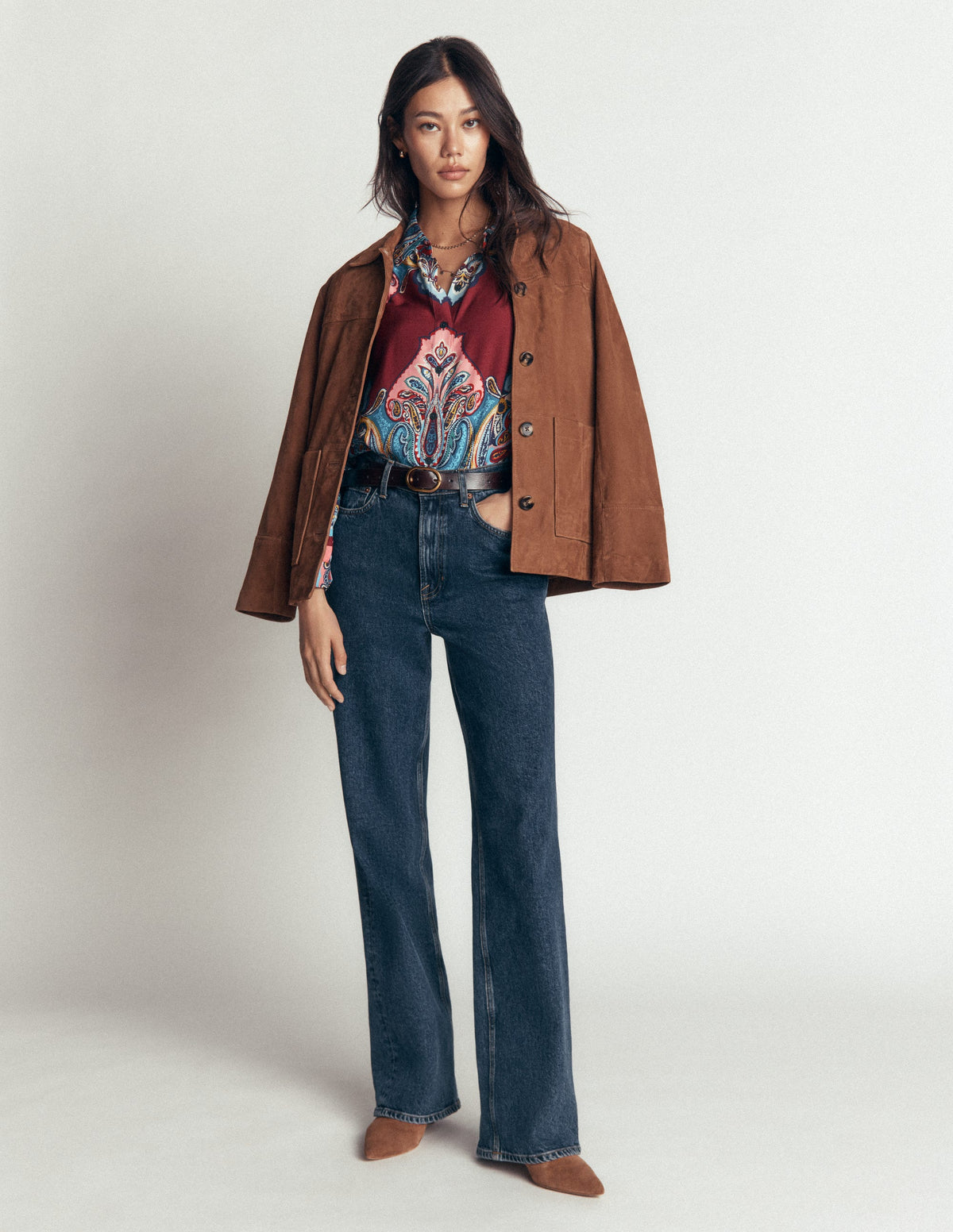 Long Sleeve Printed Shirt-Multi, Popping Paisley - Image 6
