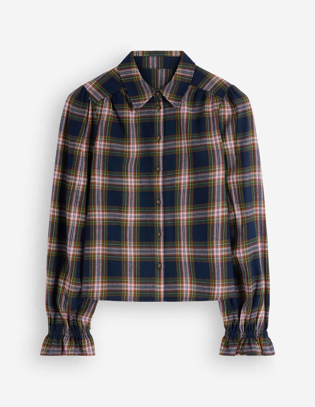 Violet Cotton Top-Navy, Green and Pink Check - Image 8