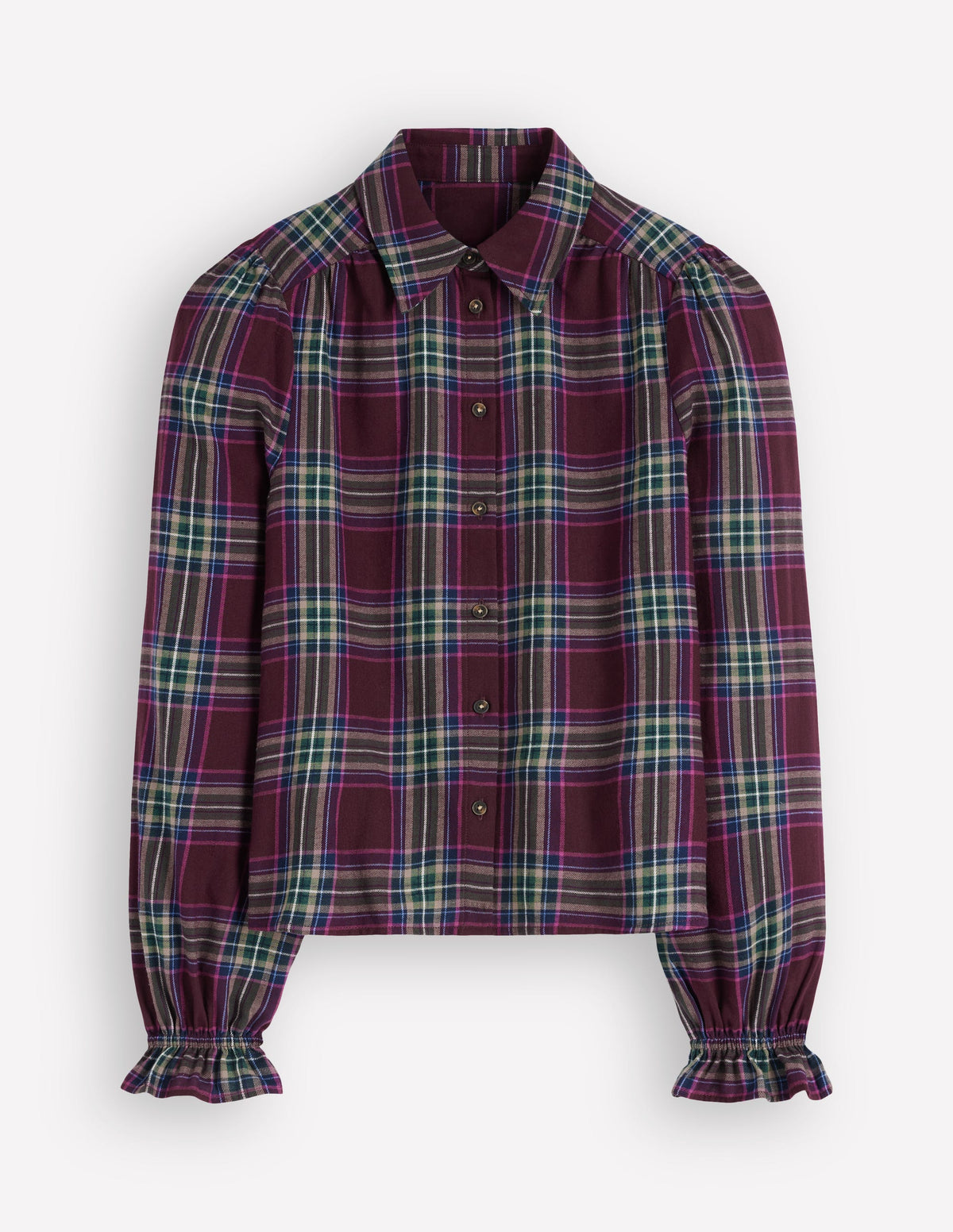 Violet Cotton Top-Maroon and Olive Check - Image 6
