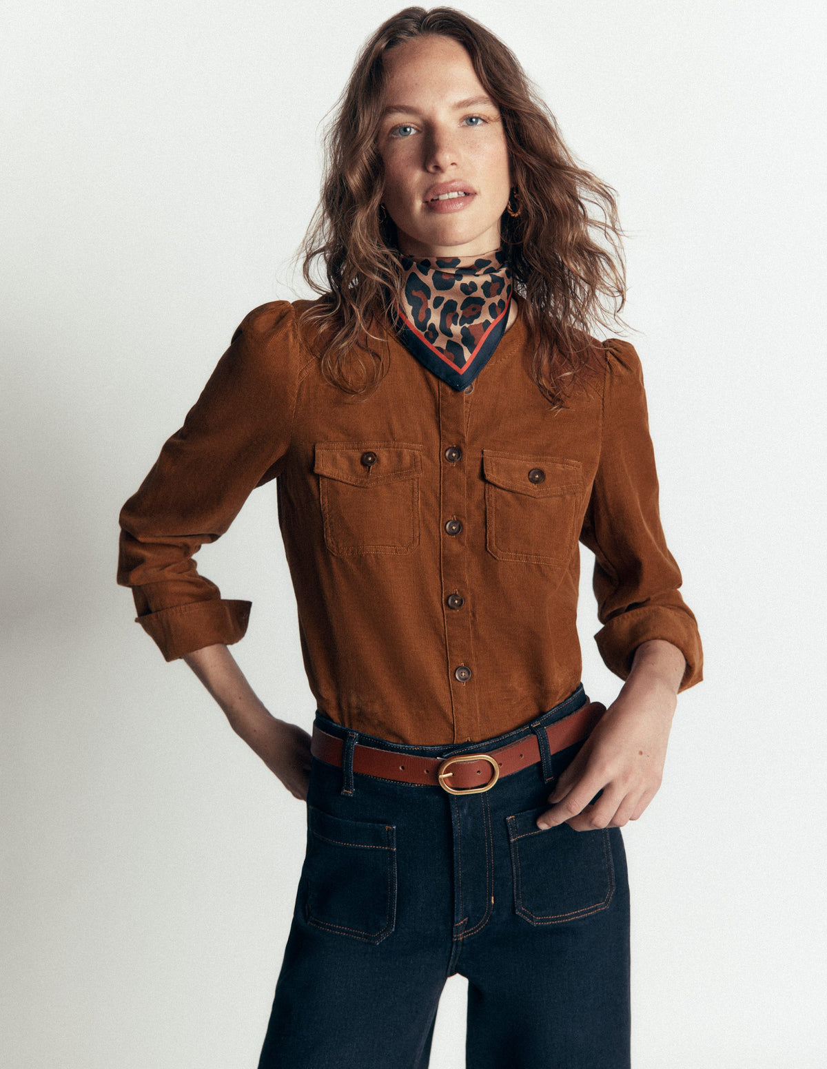 Thea Cord Shirt-Ginger-1